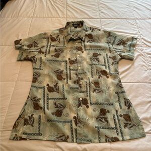 Vintage Studio Basic Flared Button Down Shirt